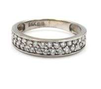 14kt White gold 0.30ctw diamond pave band