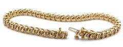 14kt Yellow gold 1.50ctw diamond S link tennis bracelet