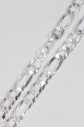 Men's 10.9mm Solid .925 Sterling Silver Flat Figaro Chain Link Italy Necklace 20"