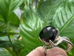 Sterling Silver Black Onyx Gemstone Ring Size 7