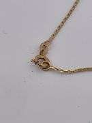 14K YELLOW GOLD NECKLACE WITH DIAMOND PENDANT