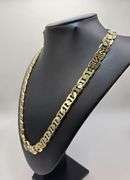 Huge 95.8 Gram 14K Tri-Layered Yellow Gold Plate Mariners Link Necklace