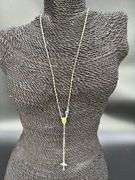 925 Sterling Silver Rosary Bead Chain Gold-Tone Necklace Catholic Jewelry