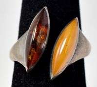Amber Gemstone Ring in Sterling Silver