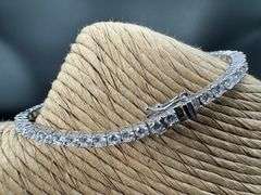 Rhodium Plated 925 Sterling Silver Round Clear CZ Tennis Necklace Bracelet 3mm 8"