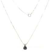 14kt White gold 0.45ct black diamond pendant on chain