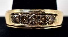 Charming 10K Yellow Gold Diamond Ring