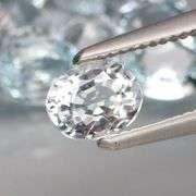 Glittering 5.80ct untreated platinum blue Aquamarine set