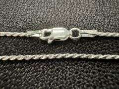 Sterling Silver Diamond-Cut Rope Chain 1.5mm Solid 925 Italy New Bracelet 7"