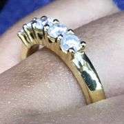 DELICATE 14K YELLOW GOLD NATURAL DIAMOND WEDDING BAND