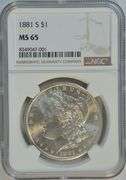 Gorgeous Gem BU 1881-S Morgan Silver Dollar. NGC MS65