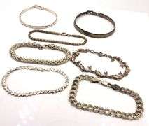 Vintage 925 sterling silver group lot of 7 bracelets
