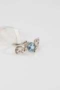 Sterling Silver Natural Blue Topaz Gemstone Ring Size 8