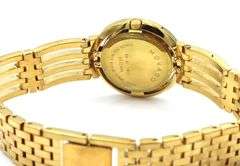 Movado Esperanza gold tone quartz black dial watch