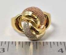 Dazzling 18K Yellow Gold Knot Design Ring