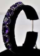 Amethyst Gemstone Bracelet in Sterling Silver
