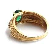 Byzantine Inspired 14K YG Emerald Ring