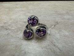 Sterling Silver 925 Natural Gemstone Amethyst Ring Size 6