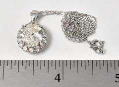 CZ Gemstone Pendant Necklace in  Sterling Silver