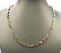 14KT Yellow gold rope chain necklace