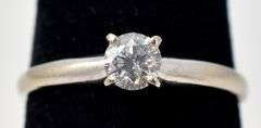 Brilliant Approx. 0.25CTS Solitaire Diamond Ring in 14K White Gold