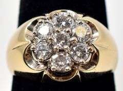 Charming 14K Yellow Gold Diamond Men's Ring