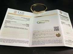 CERTIFIED 18K YELLOW GOLD AND DIAMOND BANGLE BRACELET