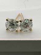 BRAND NEW 4.00 CARATS LAB GROWN DIAMOND STUDS. 14K YELLOW GOLD