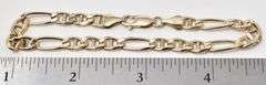 Sturdy 14K Yellow Gold Figaro Chain Bracelet