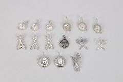 Sterling Silver Vintage Sport Pendant Assortment Various Sizes & Styles (15 Pendant Lot)