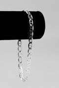 Sterling Silver Flat Marina Link Chain 6.6mm 925 Italy Anchor Mariner Anklet Bracelet 10"