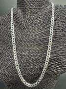 Men's 6.7mm Solid .925 Sterling Silver Flat Curb Chain Link Italy Necklace 22"