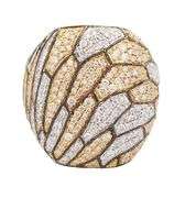 2.20ctw Pave Diamond Camo Style Two Tone Statement Ring in 18K