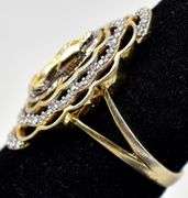 Religious Diamond Ring in Vermeil Sterling Silver