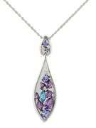 Allison Kaufman Multi-Colored Gemstone and 0.06ctw Diamond Pendant Necklace in 14K