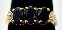 Lovely Black Spinel Ring in 10K Yellow Gold