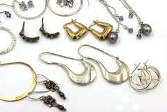 Group lot of vintage 925 sterling silver earrings