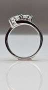 14 K White Gold Plated Twin Solitaires White Ice Blue Lab Simulated Diamond Ring