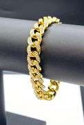 14 Kt Gold Plated 38.2 Gram Cuban Curb Link Bracelet