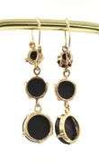 10kt Yellow gold 3 Hematite dangle earrings