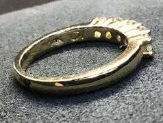 DELICATE 14K YELLOW GOLD NATURAL DIAMOND WEDDING BAND
