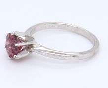 14kt White Gold Rhodalite Garnet Stacking Ring