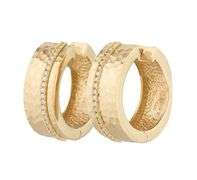 Sonia Bitton 0.25ctw Diamond Galerie De Bijoux Hammer Finish Hoop Earrings in 14K