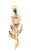 Lovely 14K Yellow and Rose Gold Flower Pendant