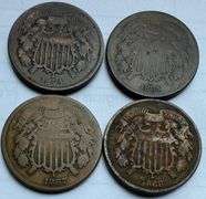 1864 1865 1867 1868 2 Cent Pieces.