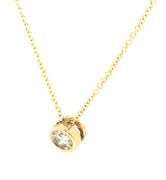 14kt Yellow gold 0.60ctw round brilliant cut diamond bezel set pendant on chain