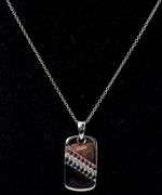 Red, White, Blue CZ Gemstone Pendant Necklace in Sterling Silver