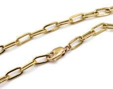 18kt Yellow gold paper clip chain necklace