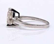 DONT ADD FIND THIS14 Kt White Gold Plated 2.75 Ct Lab Simulated Heart Diamond Ring