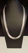 Huge 105 Gram .925 Sterling Silver Tri-Layered Herringbone Necklace